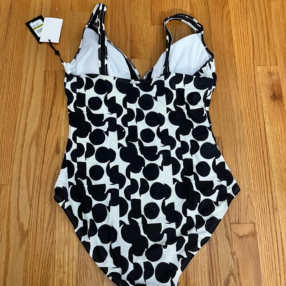 NWT DKNY White and Black One Piece Swimsuit - Picture 3 of 3